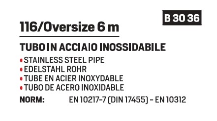 Inoxpres pipe 316L 139x2,6x6000 N/anne. - Afbeelding 2