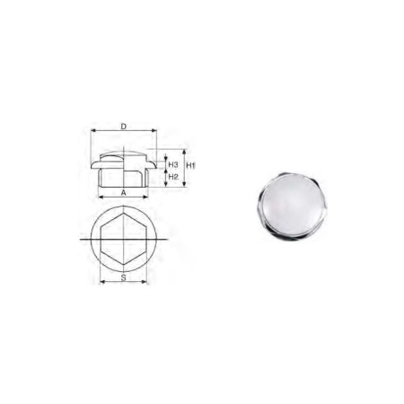 Plug 1/2" right white cap / o-ring