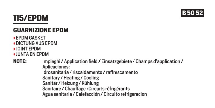 EPDM gasket De 50,5 - Di 38 - Th. 2,5 mm - Afbeelding 2