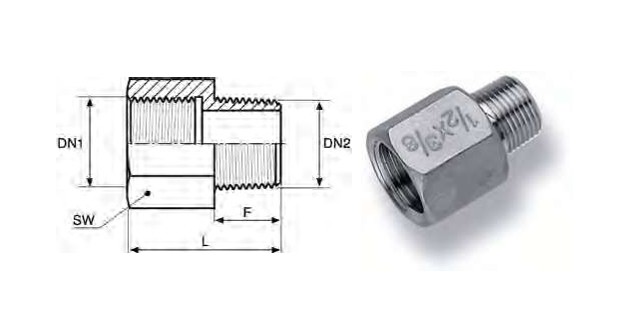 Socket MF 3/8"x1/2" AISI316