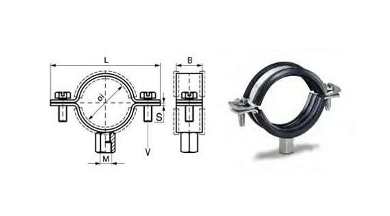 Collar / rubber M8/10 - diameter 54 AISI316