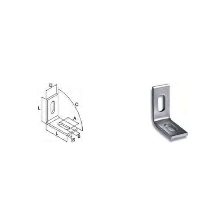 135 graden angle for fixing rail 27x18 AISI304