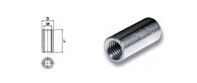 Stud connector M8x30 AISI304