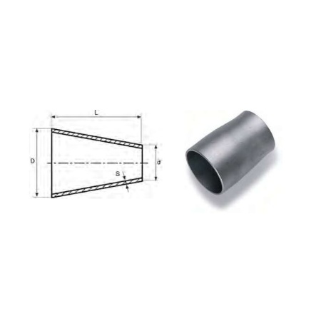 Concentric reduc. 76,1x60,3 2mm 316L