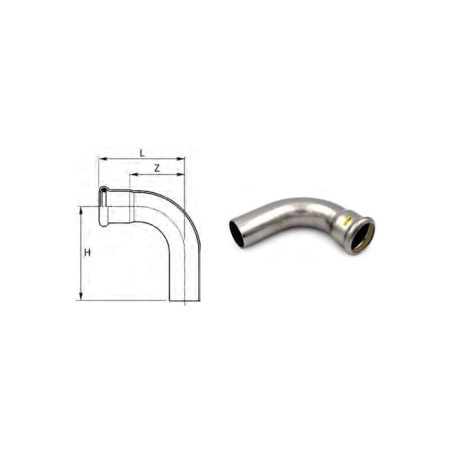 Inoxpres Gas elbow 90 graden MF diameter  15 - SR
