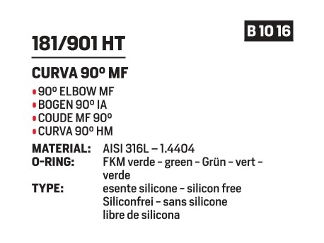 Inoxpres FKM-HT elbow 90 graden MF diameter 35 - Afbeelding 2