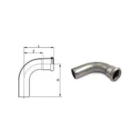 Inoxpres STEAM elbow 90 graden MF diameter  15 - SR
