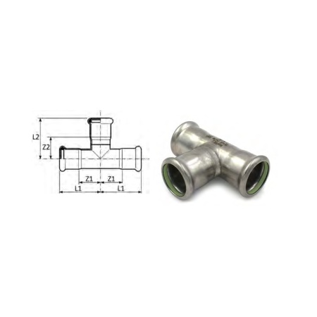 Inoxpres FKM-HT equal tee diameter  15