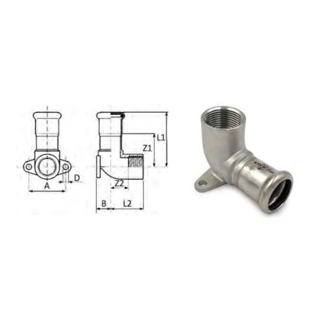 Inoxpres wall plate 15x1/2"