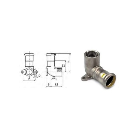 Inoxpres Gas wall plate 15x1/2"