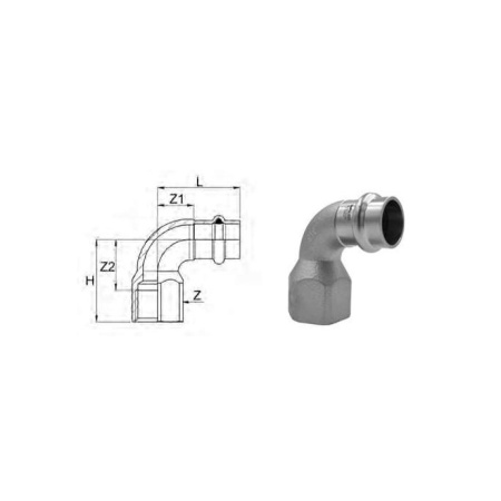 Inoxpres Uniko elbow 90 graden FF 1/2"x15 - SR