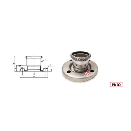 Inoxpres 304L loose flange Dn 100-108