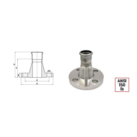 Inoxpres adaptor flange diameter  108 ANSI