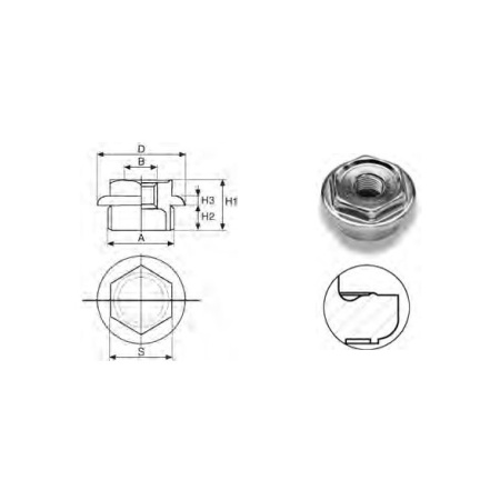 Plug 1" left DE 42 galv.