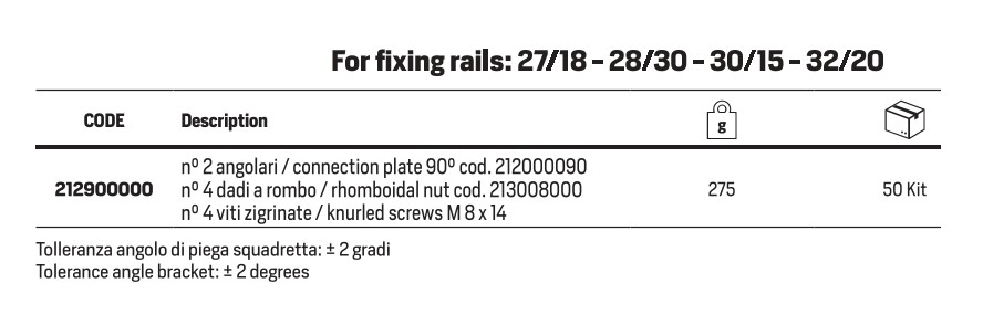 Kit conn. plate 90 graden fix.rail 27/28/30/32 - Afbeelding 3