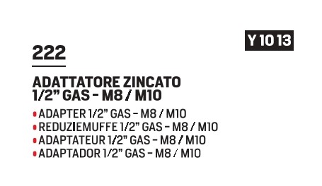 Galv. adapter 1/2" gas - M 10 - Afbeelding 2