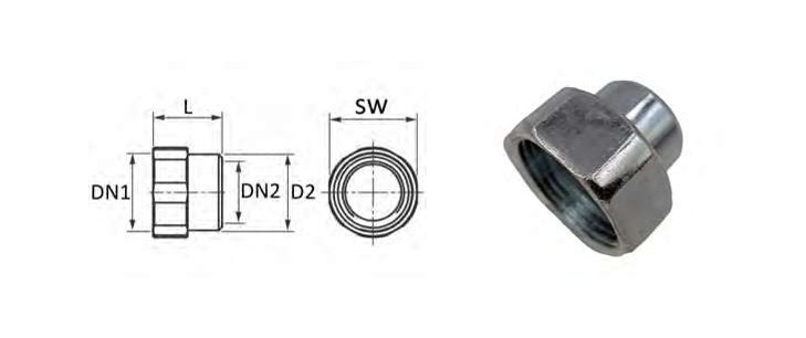 Red. socket 1/2"x3/8" galv.