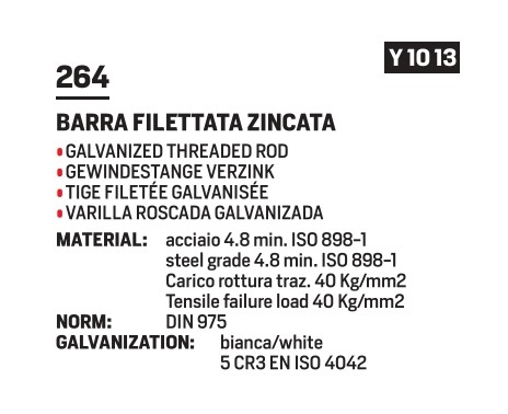 Galv. threaded rod M 10x1000 - Afbeelding 2