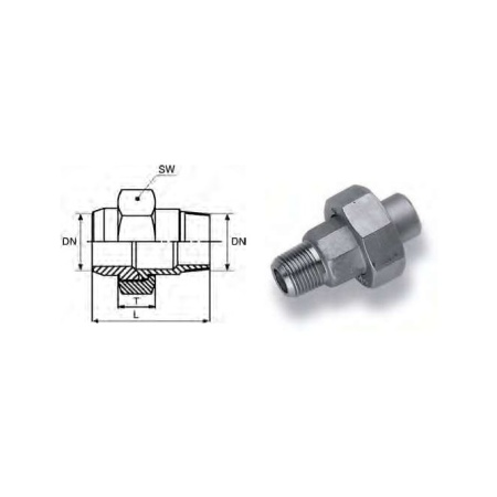 Union con. F butt welding 3/4 AISI316