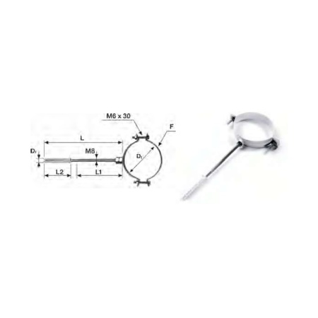 White collar for smoke pipe DE 100 mm