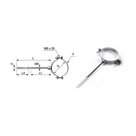 Inox collar for smoke pipe DE 110 mm