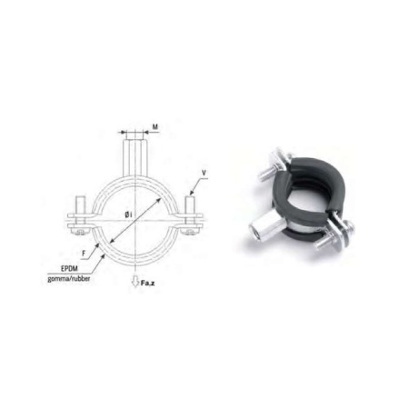 Rubber collar nut M8/10 - 1"1/2