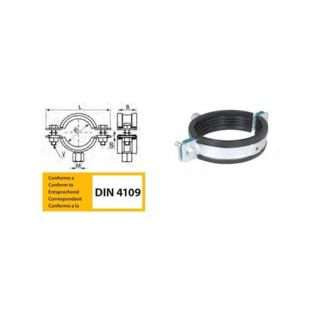 Heavy collar with rubber M10/12 - 5"