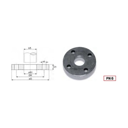 Plate flange EN1092/01 Dn300 PN6