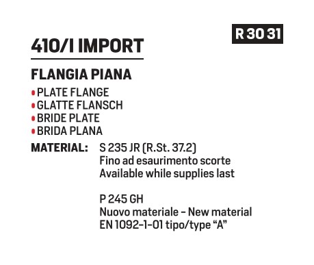 Plate flange EN1092/01 Dn40 PN6 imp. - Afbeelding 2