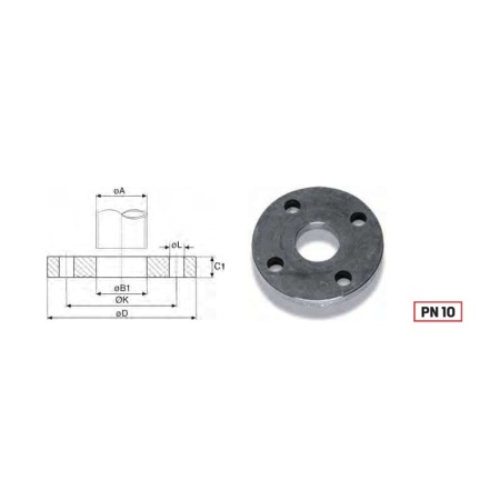 Plate flange EN1092/01 Dn300 PN10