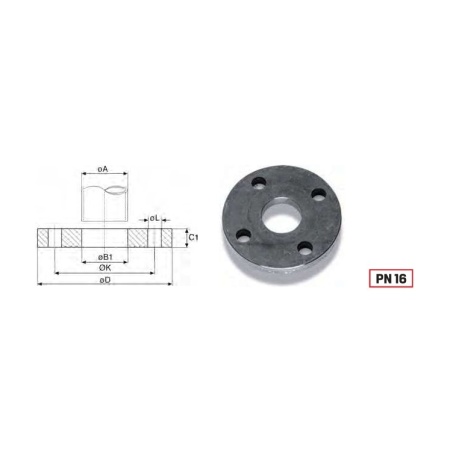 Plate flange EN1092/01 Dn300 PN16