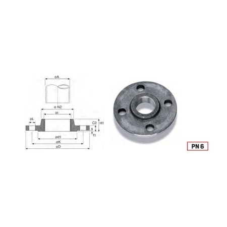 Thread flange EN1092/13 Dn100 PN6