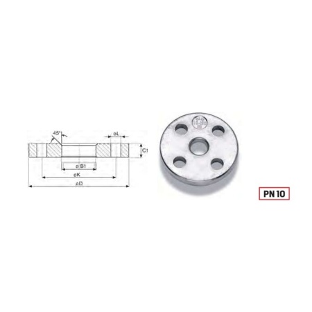 Loose flange UNI6089 Dn250 PN10 alum.