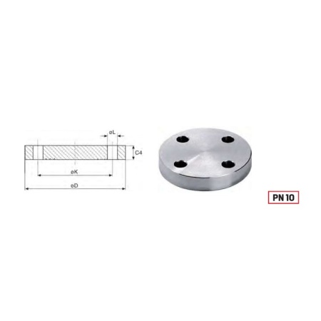 Blind flange EN 1092/5 Dn250 PN10 304L