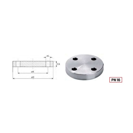 Blind flange EN 1092/5 Dn250 PN16 316L
