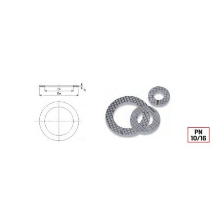 Flange gasket DVGW gas 2mm PN10/16 Dn32