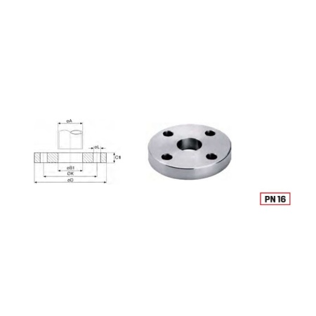 Plate flange UNI 2278 Dn80 PN16 304