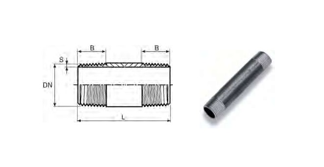 Barrel nipple 2"x150 - black