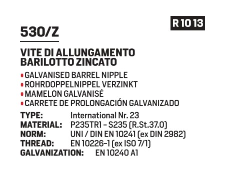Barrel nipple 1"1/2x160 galv. - Afbeelding 2