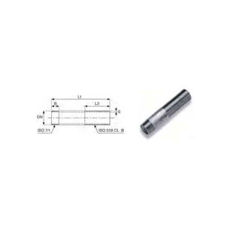 Sliding barrel nipple 1"1/2x150 galv.