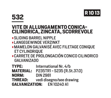Sliding barrel nipple 2"x170 galv. - Afbeelding 2