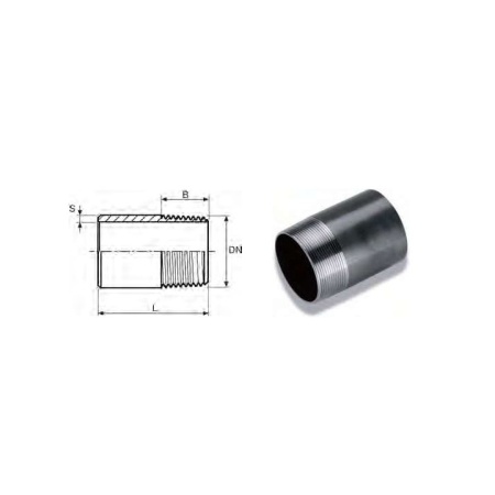 Stub end 1"1/4x100 - black