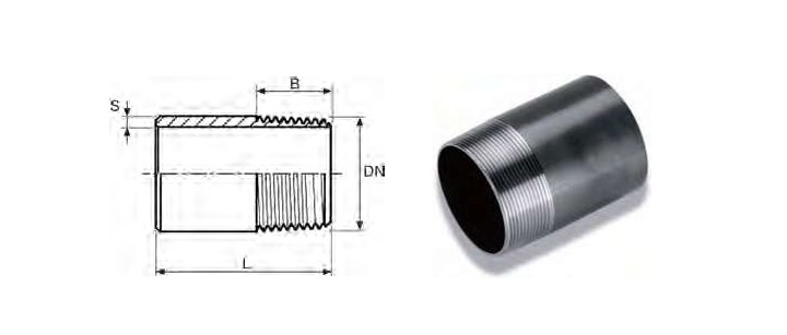 Stub end 1"1/4x150 - black