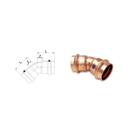 Aespres Uniko elbow 45 graden FF diameter  28