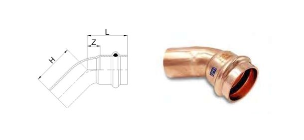 Aespres Uniko elbow 45 graden MF diameter 28