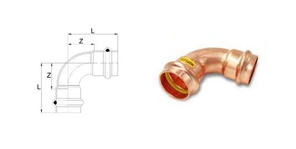 Aespres Uniko Gas elbow 90 graden FF diameter 15
