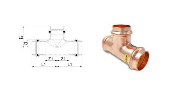 Aespres Uniko Gas equal tee diameter 54