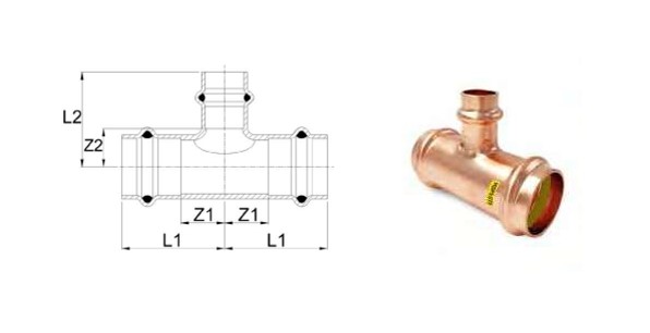 Aespres Uniko Gas reducing tee 35x18x35
