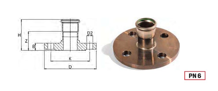 Marinepres adaptor flange diameter 35 PN6