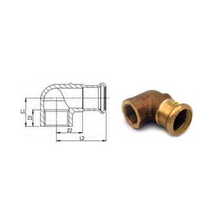 Aespres Gas elbow adap. 90 graden FF 2"x54